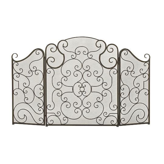 Black Metal Traditional Fireplace Screen